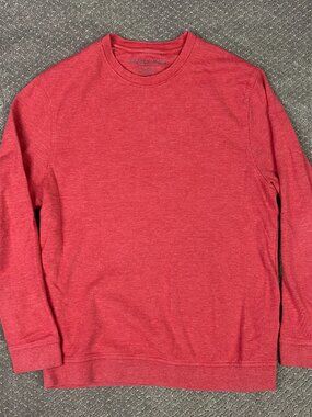 Mizzen + Main Performance  Wear Crewneck Pullover Sweatshirt Men's Medium Red